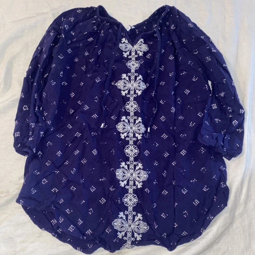 Sonoma Blouse Women’s Size M Navy And White